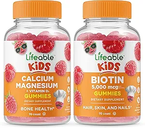 活化钙 镁 儿童 + Biotin 儿童 , Gummys Bundle - Great Tasting, Vitamin 补充, Gluten Free, GMO Free, Chewable Gummy 等