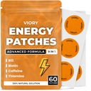 VIORY Energy Patches with B12 - Active Methylcobalamin 9-in-1 B-Vitamin Complex + Natural Caffeine for Women & Men - Energy & Focus Support - 60 Day Supply