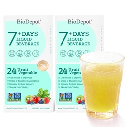 Liquid Probiotics with Prebiotics for Bloating Relief – 7 Day Gut Colon Cleanse & Detox Drink – Daily Digestive Support & Microbiome Balance – Vegan & Gluten-Free (2-Pack)