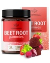 HERBAMAMA 甜菜根果仁 - 12,000mg 红贝子与黑辣椒提取供整体支持 - Vegan,非GMO 抗氧化剂补充剂 - 90 Pectin-Brawberry-Flavorished Chews