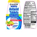 Major Calcium Antacid Chewable Tablets, Assorted Fruit Flavors, 500 mg, 150 Count (6 Pack)