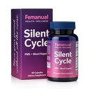 SilentCycle | PMS + Mood Support Supplement with Chasteberry (Vitex), Saffron, Magnesium, L-Theanine, Vitamin B6, and Ginger - 60 Vegan Capsules