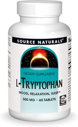 资料来源:Naturals L-Tryptophan,用于Mood、放松和睡眠*,500毫克-60块平板