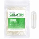 Size 000 Gelatin Empty Capsules - 1000 Count Clear Empty Pill Capsules, Fillable Empty Gel Capsule for Homemade Vitamins & Powders, Easy for DIY Supplements