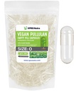 XPRS Nutra Size 0 Pullulan Empty Capsules - 500 Count Clean Label Plant Clear Empty Vegan Capsules - Premium Vegetarian Pills - Do-It-Yourself Vegetable Caps Filling