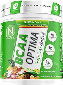 NutraKey BCAA 最佳工作后恢复综合体、无糖、无碳、恢复援助、水果扑灭