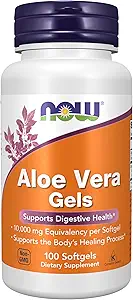 NOW 补编,Aloe Vera(Aloe barbadensis)10,000毫克,支持消化健康*,100软胶