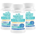 Magnesium L-Threonate 2000mg | 10-in-1 Supplement for Brain Health & Cognitive Support | High-Absorption Magnesium Threonate Capsules, 180 Count