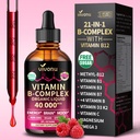 VivoNu Vitamin B Complex Liquid Drops, Inositol B8 (50mg), Vitamin B12 (6000 mcg), B6 B1, B2, B3, B5, and Methylfolate Support Energy, Raspberry Flavor, Natural Ingredient, Non GMO