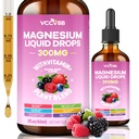 Magnesium Glycinate Liquid Drops, Magnesium Complex with Malate Taurate Citrate Complex & Vitamin D3, B6, K2 L-Theanine, Plant Blend for Sleep, Bone, Muscle, Nerve Non-GMO (300mg-Berry Flavor)