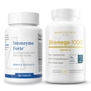 BIOTICS RESEARCH Intenzyme Forte Proteolytic Enzymes for Protein Digestion, Immune & Circulatory Support + Biomega-1000 Omega-3 Fish Oil for Heart, Brain & Immune Health – 100 tabs & 90 Softgel