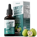 Soursop Bitters Liquid Soursop Drops with Sea Moss, Moringa, Turmeric, Black Seed Oil, Oregano, Ashwagandha & Chlorophyll High Absorption for Gut & Digestive Health, Immune & Antioxidant | 2 Fl Oz