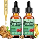 2 Pack Magnesium 12 in 1 Complex Liquid Drops 700mg, High Absorption Magnesium Glycinate Citrate Malate Taurate & 8 Forms, Magnesium Complex Blend Supplement for Sleep Muscle Nerve Energy Heart Health
