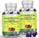 蘑菇 Gummys Lions Mane Supplement Mushroup 配有狮子 Mane,土耳其 Tail, Cordyceps, Reishi, Chaga Extract QQ脑健康与免疫支持 Gummys, 120 Counter