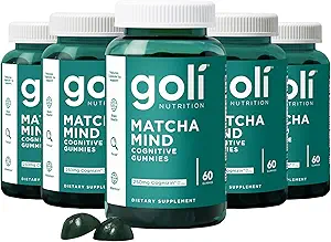 Goli Matcha Mind Gummys - 300 count - 绿茶叶粉 配有Cognizin用于聚焦,关注和脑健康,Vegan,Non-GMO,Gluten-Free & Gelatin Free.