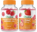活性磷酸 Ph(PS)+锌50mg,Gummys Bundle - Great Tasting, Vitamin Supplement, Gluten Free, GMO Free, Chewwable Gummy (英语).