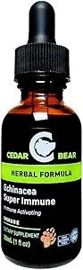 Cedar Bear Echinacea Super Immune 搅拌液态草药补充剂 该促进你的免疫系统 帮助维持白血球活动和其他免疫功能 1 Fl Oz