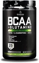 SASCHA FITENESS BCAA 4:1:1 + Glutamine,HMB,L-Carnitine,HICA → 与分链氨基酸(BCAAs)结合的强力和即时粉末混合剂,用于前、内和后期工作 → 天然柠檬液Flavor,362.5g