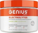 Genius Brand Genius Electrolytes - 活泼生活方式的电解粉 - 支持水分,能源,耐力,肌肉生长和复苏 - 柠檬液 - 30种服务