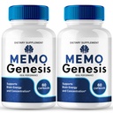 Memo Genesis Capsule, Official Memo Genesis Reviews, Brain & Memory Supplement Pills, Advanced Formula Nootropic Pills Brain Health Support & Cognitive Health, MemoGenesis Capsules (2 Pack)