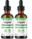 LIQUIDHEALTH 液态氯生素滴 - 内除臭剂,抗氧化剂,肝脏解毒剂,免疫支持,Relieve Bad Breath, 减少Appetite, Collagen for Hair & Skin Health - Vegan, N-GMO (2 Pack)