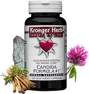 Kroeger Herb产品,Candida公式#1,天然Candida清洁剂的解毒,帮助Gut和阴道健康,Yeast补充剂,Candida Overgrowing,Non-GMO,肠道补充剂,美国制造