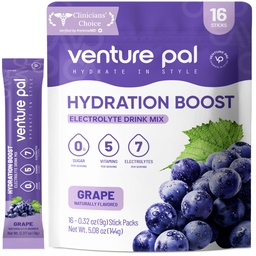 Venture Pal Free Electrolyte Power Packets - 液态日报IV 快速水分和党回收的饮料混合 → 5 Vitamins & 7 Electrolytes → Keto Friendly → Kent-GMO → 认证 Vegan → 16棒