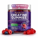 Sugar Free Creatine Gummies 5000mg — 22% More Strength, 7X Energy, 3X Absorption & Muscle Recovery, Cognitive Health — 99.9% Pure Vegan Creatine Monohydrate Gummies for Men and Women (30-Day Supply)