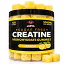 Jaeva Sugar Free Creatine Monohydrate Gummies 5g, 5000mg for Men & Women, Lemon - 120 Count, Pre Workout Chews for Energy Boost, for Building Muscle and Strength, Vegan, Non-GMO- 3rd Party lab Tested