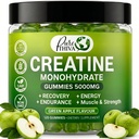 Creatine Monohydrate Gummies 5000mg- 120 Count Sugar Free for Men & Women - Apple Flavor Vegan Creatine Supplement for Muscle Strength, Energy, Endurance & Workout Gummies