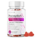 Fertility Gummies for Women - Myo-Inositol, Folic Acid, Biotin, B Vitamins - Inositol Supplement for Female Fertility Support, Hormone Balance, Ovulation, Prenatal Conception (60 Vegan Gummies)
