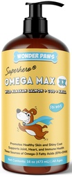 Wonder Paws Fish Oil for Dogs - Omega 3 for Dogs from Alaskan Salmon, Cod & Krill Oil - EPA DHA Fatty Acids - 少谢丁酸 & 痒酸 - 皮肤,联合,免疫和心脏健康 - 液体补充剂 (16 oz)