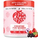 Peach Perfect Creatine for Women – Micronized Creatine Monohydrate Powder with BCAA & Collagen for Glute Strength Support, Boost Energy, Focus, Strength, and Endurance – Strawberry Acai, 30 Servings