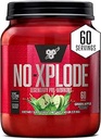 BSN N.O.-XPLODE Pre Workingout Powder, 配有克蕾塔汀和Beta-Alanine的男女能量补充, Flavor: Green Apple, 60 services