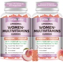 2 Pack 48-in-1 Liposomal 4000MG Overall Womens Multivitamin Gummies Supplement, Multivitamin for Women, Biotin, Iron, Collagen Peptides, Vitamins A C D, B Complex, Antioxidants, Immune Support