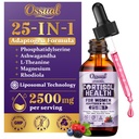 25-in-1 Liposomal 2500MG Cortisol Supplements for Women, Cortisol Detox Drops with Magnesium, Phosphatidylserine, Ashwagandha, L-Theanine, Rhodiola & GABA - Sleep*, Hormone, Focus, Calm, Mood (60ML)