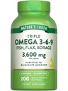 (原始内容存档于2018-09-05). Nature's Truth Triple Omega 3 6 9 | 3600mg | 200 Softgels | 鱼, Flax, and Borage Oils | Non-GMO & Gluten Free Supplement