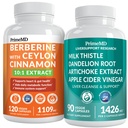 PrimeMD 21-in-1 Berberine 补编,配有锡兰锡桂,铬,Bitter Melon和绿茶提取(120 cm) &