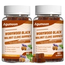 10-in-1 Wormwood Black Walnut Clove Gummies for Adults & Kids,Herbal Supplement for Gut Cleanse & Digestive Wellness with Garlic,Turmeric,Pumpkin Seed,Oregano,Moringa,120 Gummies