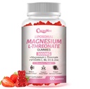 3000mg Liposomal Magnesium Threonate Gummies, Magnesium Glycinate Supplements, Liposomal Enhance 98% Absorption, Muscle Relaxation, Calm Mood Support & Energy Support for Adults, Strawberry Flavor