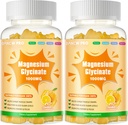 甘化镁 1000mg - 配有维生素D, B6的无糖镁钾补充剂,CoQ10 用于镇静Mood & Sleep Support - 120 Orange Gummys