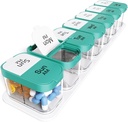 Odaro Extra Great Weekly Pill 组织者 2 Times A Day, Pill Box 7 Day Am Pm hold Daily Medical Vitamin and Supplies - 青色