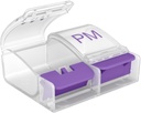 EZY DOSE Daily Pushton Pill case, Medical Planner, Vitamin Organization Box, 2 Times aday, AM/PM 大比较, 关节炎友好, 清液, 彩色 May Vary, BPA Free