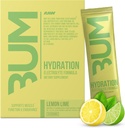 RAW Electrolytes Powrotion 饮用 Mix Packets, Bum Hydrates (Lemon Lime, 20 services) - 电解液 Hydrition Packets 支持肌肉功能与耐力 - Keto 自由電解液 Powroder Packets