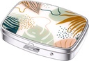 Nipichsha药盒、Purse & Pocket小药箱、Cute Travel Medicine 组织者、可携带药品的容器持有者以持有维生素、药品、鱼油和补充品、Boho叶