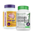 Lithium Ascorbate Brain Supplements Bundle – Memory, Focus, and Stress Relief – Daily Brain Health Support for Clarity, Mood, and Productivity – 60 Tablets + 60 Capsules