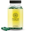思考 FOCO Capsules (13+) 青少年与成年人的自然焦点补充 - 大脑的诺特体用于浓度,记忆,精神清晰度,认知增强维生素 - 注意补充 - 60 Capsules