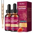 2 Pack Liposomal Saffron Supplements - 88.5mg Saffron Extract Liquid Drops with L-Theanine, Chamomile, Vitamin C, B6, B12 & D3 for Antioxidant, Immune, Mood, Energy, Focus & Sleep - Strawberry Flavor