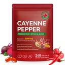 Cayenne Pepper Softgels Supplement, Capsaicin Supplements, Capsaicin Powder, with Vitamin D3+K2, Beetroot, Grape Seed, Hawthorn, and Turmeric, Supports Digestive & Gut Health, 240 Capsules