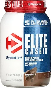 将Elite Casein蛋白粉、与肌肉建筑氨酸慢吸附、100%Micelar Casein、25g蛋白、5.4g BCAAs和2.3g Leucine、帮助过夜恢复、富巧克力、2英镑